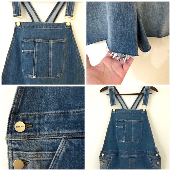 NWT Frame Le Garcon Cutoff Short Overalls - Picture 6 of 8